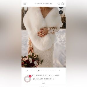 CALLING ALL BRIDES! Sissily designs faux fur Shaw- worn once
